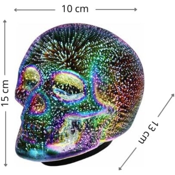 🆕Skull Table Lamp Battery Halloween Decor for Room Gothic Style LED Lamp - Picture 6 of 7